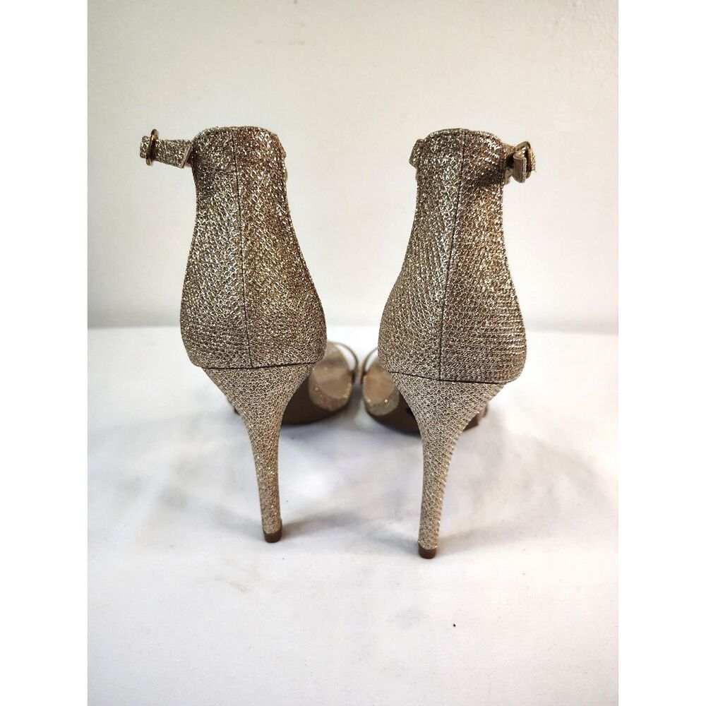 Dream Pairs Gold Glitter Ankle Strap High Heel Dress Shoes Womens Size 7.5 - Picture 5 of 8